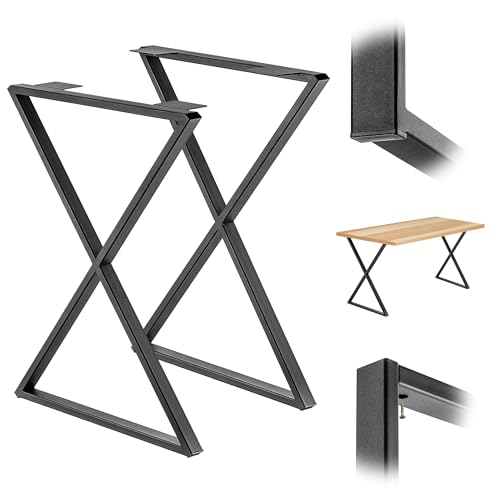 KADAX Massive Tischbeine, Industrielle Tischkufen, Rustikale Möbelfüße, Robuste Stahltischbeine, Moderne Möbelbeine, Stabiles Tischuntergestell (Sanduhr v1 60x77cm) von KADAX