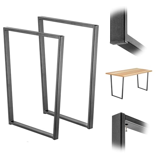 KADAX Massive Tischbeine, Industrielle Tischkufen, Rustikale Möbelfüße, Robuste Stahltischbeine, Moderne Möbelbeine, Stabiles Tischuntergestell (Trapeze 50x60x75cm) von KADAX