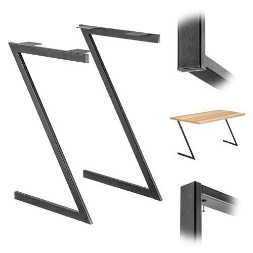 KADAX Massive Tischbeine, Industrielle Tischkufen, Rustikale Möbelfüße, Robuste Stahltischbeine, Moderne Möbelbeine, Stabiles Tischuntergestell (Z Formen 53x79cm) von KADAX