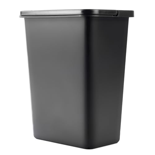 KADAX Müllsammler zur Abfalltrennung 10 Liter, Abfalleimer mit beweglichem Griff, Müllsortierer aus Kunststoff, universeller Abfallbehälter, Müllbehälter (Schwarz, 10L) von KADAX
