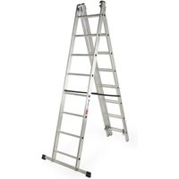 Multifunktionsleiter aus Aluminium, Anlegeleiter bis 150kg, 8 Stufen - Kadax von KADAX
