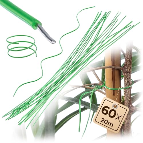 KADAX Pflanzenbinder 20cm, 60er Set, grüner Bindedraht zur Befestigung von Tomaten, Rosen & Kletterpflanzen, Gartendraht, Pflanzendraht für Garten KADAX Pflanzenbinder 20cm, 60er Set, grüner Bindedraht zur Befestigung von Tomaten, Rosen & Kletterpflanzen, Gartendraht, Pflanzendraht für Garten von KADAX