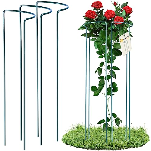 KADAX Pflanzenhalter, 3 Stück, Pflanzenstütze aus Stahl, halbrunde Rankhilfe für Pflanzen, Garten, wetterfester Blumenhalter, Staudenhalter, Strauchstütze, Blumenstütze, freistehend (Höhe: 115 cm) von KADAX