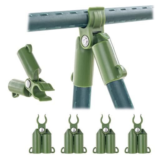 KADAX Pflanzstab-Verbinder aus Kunststoff, Verbinder mit Scharnier für Pflanzstäbe, Gartenzubehör zum Verbinden Rankhilfen, Rankhilfe-Stabhalter (11 mm, 4 Stück) von KADAX