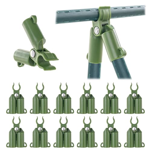 KADAX Pflanzstab-Verbinder aus Kunststoff, Verbinder mit Scharnier für Pflanzstäbe, Gartenzubehör zum Verbinden Rankhilfen, Rankhilfe-Stabhalter (16 mm, 12 Stück) von KADAX