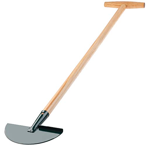 KADAX Rasenkantenstecher, Kantenstecher aus Stahl, Rasenstecher mit Stiel aus Holz, solider Rasenkantenschneider für Garten, Unkraut, Gras, Kantenmesser, Rasenkantenschere (T-Griff) von KADAX