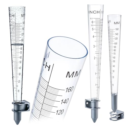 KADAX Regenmesser mit Wandhalterung, Regenwassermesser aus Kunststoff zum Messen von Niederschlag, Wetterfester Niederschlagsmesser für Garten (31 cm) von KADAX