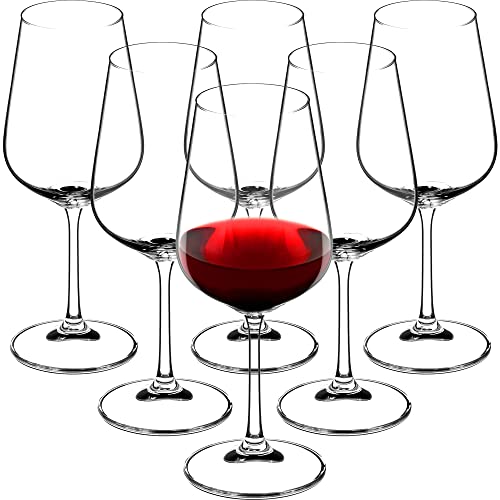 KADAX Rotweingläser aus Kristallglas, 6er Set, 450ml, schöne Weingläser mit hohe Stiel, Rotweinkelche für zu Hause, Party, hochwertige Qualität, breiter Untersetzer von KADAX