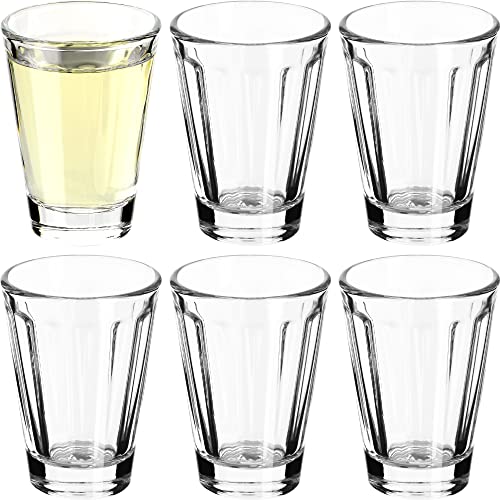 KADAX Schnapsgläser 50ml, Shotgläser-Set aus Natrium-Calcium-Glas, spülmaschinenfeste Likörgläser, Schnapsglas mit dickem Boden für Whisky, Tequila, Wodka (Transparent, 6 Stück) von KADAX