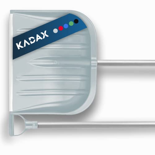 KADAX Schneeschaufel mit ergonomischem Griff, Blattbreite: 49 cm, Kunststoff-Blatt, Schneeschieber, Schneeschippe für kleine und große Schneemengen, Schneeräumer (Aluminium-Stiel, Silber) von KADAX