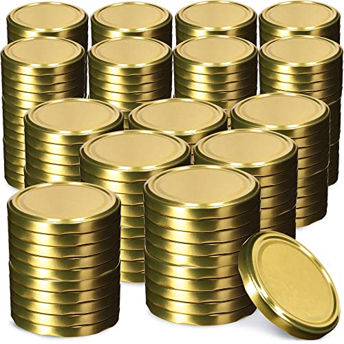 KADAX 200er Set Schraubdeckel Ø 66 mm in Gold – Ersatzdeckel für Einmachgläser & Vorratsgläser, luftdicht & auslaufsicher von KADAX