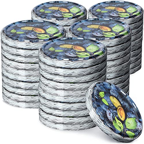 KADAX Schraubdeckel fi66 mm, Ersatzdeckel Set aus Metall, Einmachdeckel passend für 200ml und 315ml Gläser, Twist-Off-Deckel mit 4 Einrastzähnen, Deckel (Pflaumen, 50 Stück) von KADAX