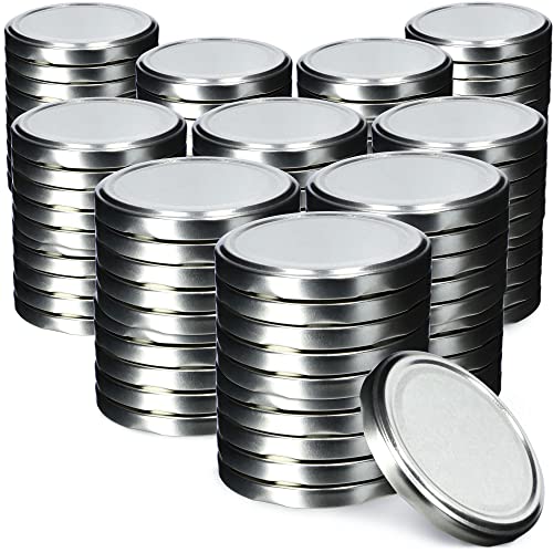 KADAX Schraubdeckel fi66 mm, Ersatzdeckel Set aus Metall, Einmachdeckel passend für 200ml und 315ml Gläser, Twist-Off-Deckel mit 4 Einrastzähnen, Deckel (Silber, 100 Stück) von KADAX
