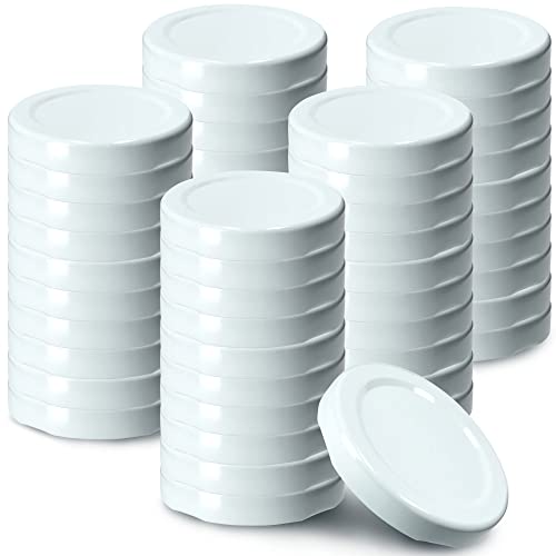 KADAX Schraubdeckel für Gläser, Twist-Off-Deckel aus Metall fi 33mm, Ersatzdeckel für Einmachgläser, Deckel für Sturzgläser, Flaschen und Einmachgläser (50 Stück, Weiß) von KADAX