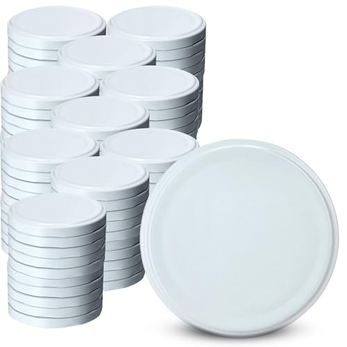 KADAX Schraubdeckel für Gläser, Twist-Off-Deckel aus Metall fi 63mm, Ersatzdeckel für Einmachgläser, Deckel für Sturzgläser, Flaschen und Einmachgläser (Weiß, 100 Stück) von KADAX