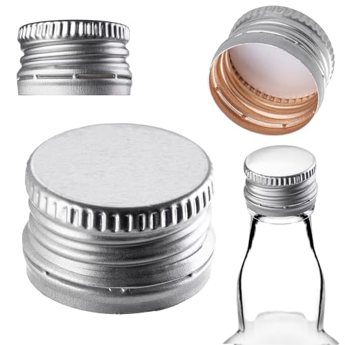 KADAX Schraubverschluss 28x18mm für Flaschen, Flaschenverschluss aus Aluminium, Drehverschluss, Schraubdeckel für Weinflaschen, Saftflaschen & Likörflaschen (Silber, 10 Stück) von KADAX
