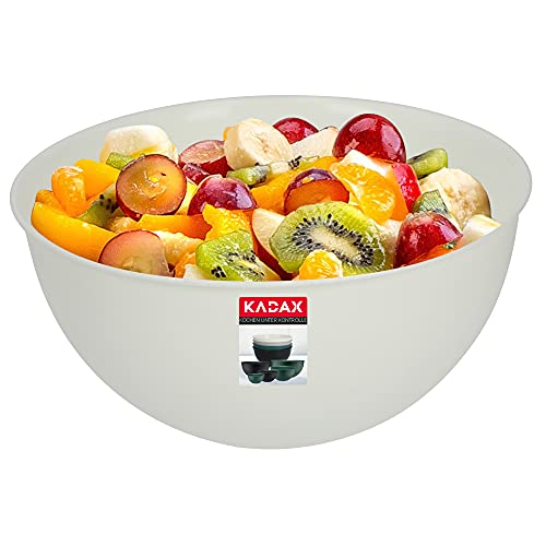 KADAX Schüssel aus Kunststoff, Salatschüssel, stapelbare Rührschüssel, Plastikschüssel, Küchenschüssel, runde Servierschüssel für Küche, Salat, Teig, spülmaschinenfest (0.5L, creme) von KADAX