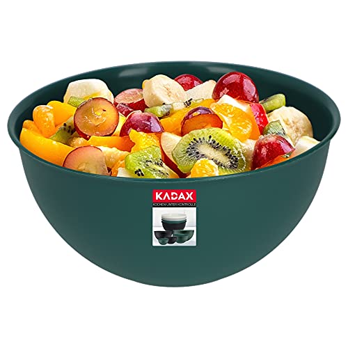 KADAX Schüssel aus Kunststoff, Salatschüssel, stapelbare Rührschüssel, Plastikschüssel, Küchenschüssel, runde Servierschüssel für Küche, Salat, Teig, spülmaschinenfest (0.5L, grün) von KADAX