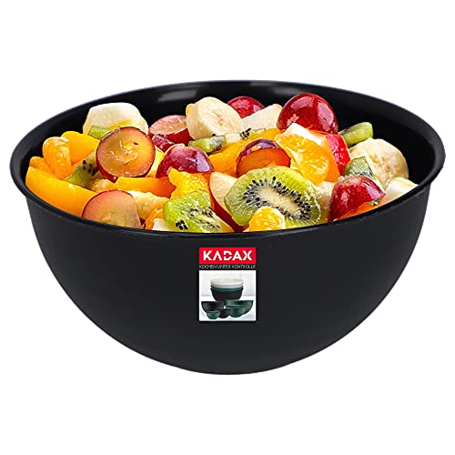 KADAX Schüssel aus Kunststoff, Salatschüssel, stapelbare Rührschüssel, Plastikschüssel, Küchenschüssel, runde Servierschüssel für Küche, Salat, Teig, spülmaschinenfest (2L, anthrazit) von KADAX