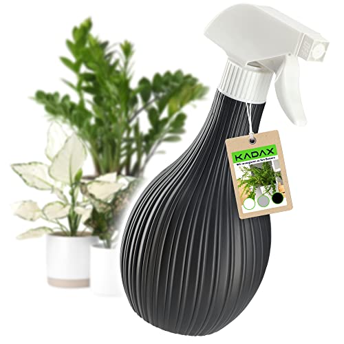 KADAX Sprühflasche aus Kunststoff, 600ml Wassersprühflasche mit Kugelbehäl-ter, Leere Wasserspritze für Hausreinigung, Garten, Friseur, Pflanzen und Blumen (Anthrazit) von KADAX