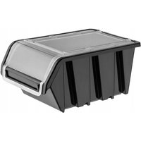 KADAX Stapelkiste mit Deckel, Lagerbox aus PP Kunststoff, Sichtlagerbox in verschiedenen Größen und von KADAX