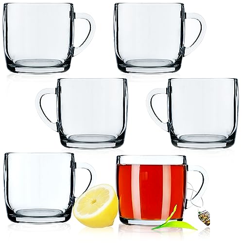 KADAX Teegläser, 6er Set, Gläser mit Griff, Glastassen für 6 personen, spülmaschinenfest, Trinkgläser für Kaffee, Tee, Wasser, Saft, Drink, Saftgläser, Wassergläser, Gläserset von KADAX