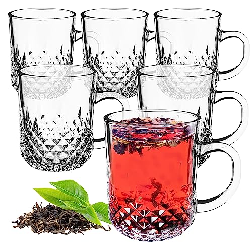 KADAX Teegläser, 6er Set, Gläser mit Griff, Glastassen für 6 personen, spülmaschinenfest, Trinkgläser für Kaffee, Tee, Wasser, Saft, Drink, Saftgläser, Wassergläser, Gläserset von KADAX