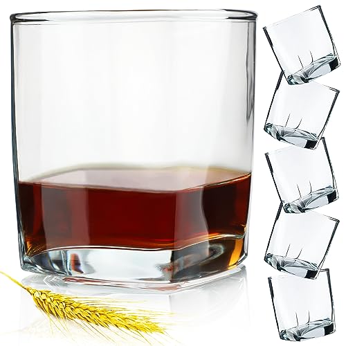 KADAX Trinkgläser, 310ml Wassergläser aus durchsichtigem Glas, Spülmaschinenfeste Cocktailgläser, eckige Gläser für Wasser, Saft, Garten, Party, Drinks (Anika, 6) von KADAX