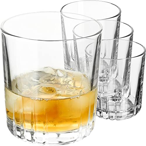 KADAX Trinkgläser, 4er Set, Whiskey Gläser, Glas Set, robuste Wassergläser, Saftgläser, Universalgläser, Kristallglas, Gläser für Wasser, Drink, Party (280ml, Leni 4 Stück) von KADAX