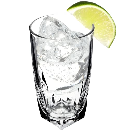 KADAX Trinkgläser, 6er Set, transparente Wassergläser mit verstärktem Boden, dickwandige Saftgläser, geriffelte Gläser, Trinkglas (Hoch, 440ml) von KADAX
