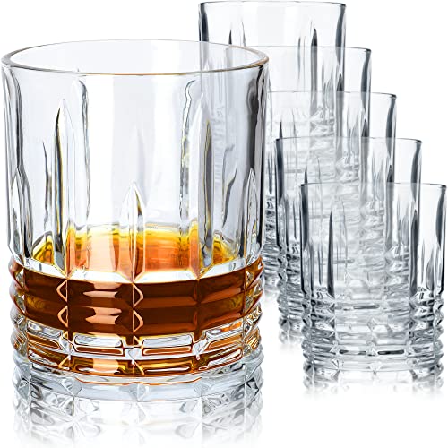 KADAX Trinkgläser, 6er Set, transparente Wassergläser mit verstärktem Boden, dickwandige Saftgläser, geriffelte Gläser, Trinkglas (Niedrig, 320ml) von KADAX