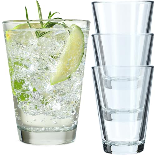 KADAX Trinkgläser, Cocktailgläser aus robustem Glas, Spülmaschinenfeste Longdrinkgläser, Universalgläser, Getränkegläser für Wasser, Saft, Drinks oder Whisky (4 x 170 ml) von KADAX