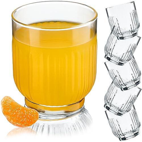 KADAX Trinkgläser, Wassergläser aus hochwertigem Glas, Spülmaschinenfeste Universalgläser, Geriffelte Getränkegläser für Wasser, Saft, Drinks oder Whisky (6x330ml, Niedrig) von KADAX