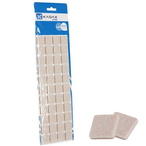 KADAX Universelle Filzgleiter zum Bodenschutz, Selbstklebende Möbelgleiter aus Filz, Stuhlgleiter mit Idealer Klebkraft, Weiche Filzauflagen für Möbelfüße (Quadrat Beige, ⌀ 20mm - 1 Stück) von KADAX