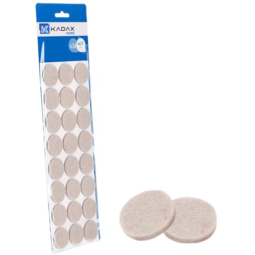 KADAX Universelle Filzgleiter zum Bodenschutz, Selbstklebende Möbelgleiter aus Filz, Stuhlgleiter mit Idealer Klebkraft, Weiche Filzauflagen für Möbelfüße (Rund Beige, ⌀ 29mm - 1 Stück) von KADAX