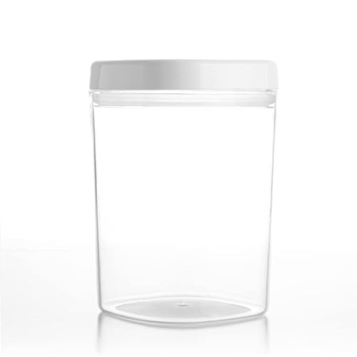 KADAX Vorratsbehälter, transparente Aufbewahrungsbox aus Kunststoff, luftdichte Vorratsdose mit Deckel, Schüttdosen für Mehl, Müsli, Zucker und Nudeln (1000ml, Weiß) von KADAX