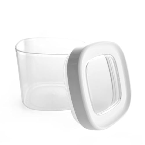 KADAX Vorratsbehälter, transparente Aufbewahrungsbox aus Kunststoff, luftdichte Vorratsdose mit Deckel, Schüttdosen für Mehl, Müsli, Zucker und Nudeln (600ml, Weiß) von KADAX
