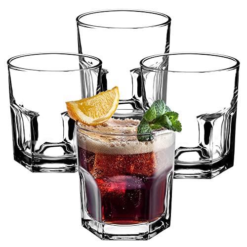 KADAX Wassergläser, 4 Gläser Set, dekoratives Gläserset, transparente Gläser, Saftgläser mit dicken Wänden, Trinkgläser für Wasser, Limonade (290ml, 4er Set, Corina) von KADAX