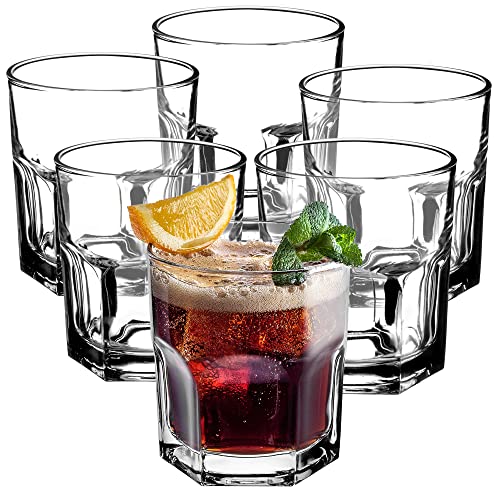 KADAX Wassergläser, 6 Gläser Set, dekoratives Gläserset, transparente Gläser, Saftgläser mit dicken Wänden, Trinkgläser für Wasser, Limonade(290ml, 6er Set, Corina) von KADAX