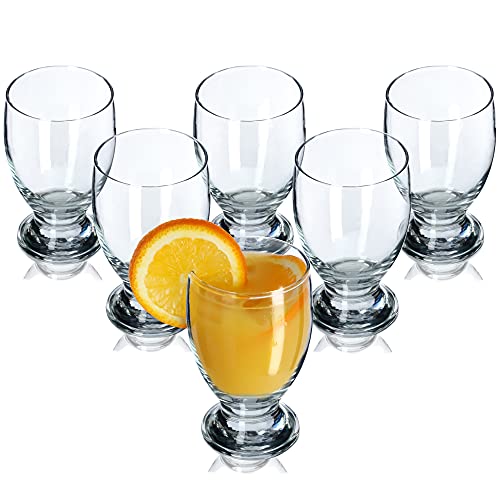 KADAX Wassergläser, 6er Set, dekoratives Gläserset, transparente Gläser mit Stiel, Saftgläser mit dicken Wänden, Trinkgläser für Wasser, Limonade (250ml, Marie) von KADAX