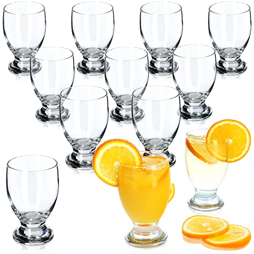 KADAX Wassergläser, Gläser Set, dekoratives Gläserset, transparente Gläser mit Stiel, Saftgläser mit dicken Wänden, Trinkgläser für Wasser, Limonade (250ml 12er Set, Transparent) von KADAX