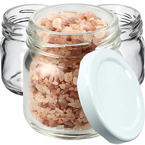 KADAX 20st Mini Gläser 40 ml mit Schraubdeckel fi 43mm, Einmachglas, Gewürzgläser mit Deckel, Sturzglas, Probiergläser, Marmeladengläser, kleine Honiggläser (20 Stück, Weiß Deckel) von KADAX
