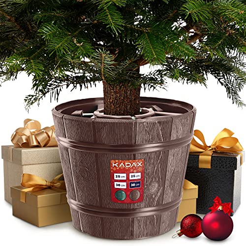 KADAX Weihnachtsbaumständer, Christbaumständer aus Kunststoff, Tannenbaumständer in Zwei Farbversionen, Kunststoffständer für einen Weihnachtsbaum (Baumhöhe bis 280cm /Braun) von KADAX
