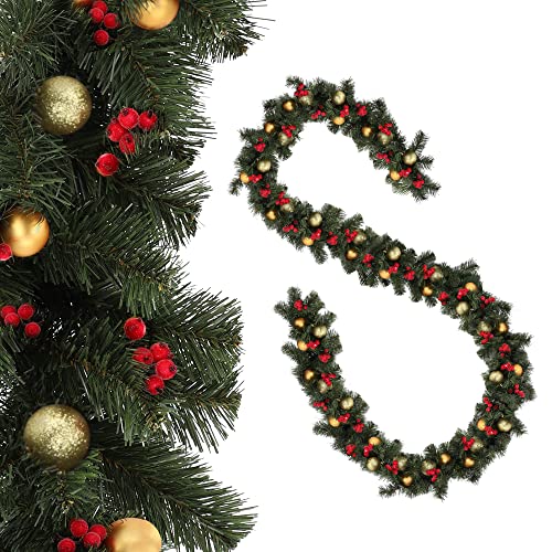 KADAX Weihnachtsgirlande, Dekogirlande für Treppen und Kamin, 195cm Lange Tannengirlande, Künstliche Kiefergirlande aus PVC-Folie, Weihnachtsdekoration (Rudolph) von KADAX