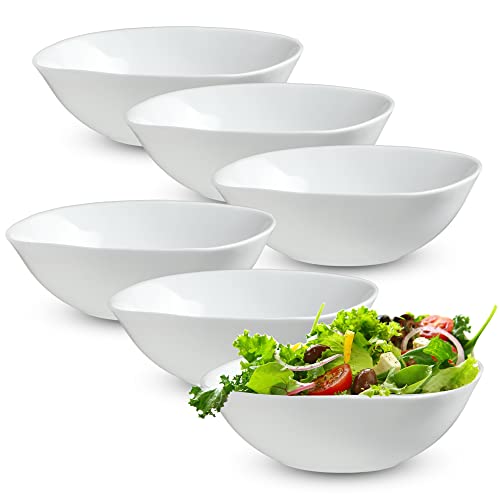 KADAX Weiße Glasschale, Salatschale, Set Schale, eckige, weiße, mikrowellengeignete Müslischüssel, Servierschalle für Salate, Suppen, Vorspeisen, Obst (15cm, 6, stück) von KADAX