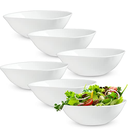 KADAX Weiße Glasschale, Salatschale, Set Schale, eckige, weiße, mikrowellengeignete Müslischüssel, Servierschalle für Salate, Suppen, Vorspeisen, Obst (17cm, 3, stück) von KADAX
