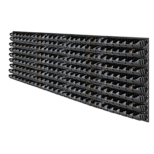 KADAX Werkzeugwandregal Groß, 232x78cm Lagersystem aus robustem Kunststoff, UV-Resistentes Modul-System, Erweiterbare Wandplatten, Werkstattregal für Garage (Schwarz, 252 TLG.) von KADAX