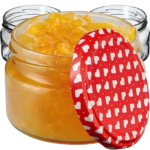 KADAX kleine Einmachgläser 250 ml, Marmeladengläser mit Deckel, Luftdichte Gläschen zum Verschenken, Minigläser für Honig und Gewürze (10 Stück, Herz) von KADAX