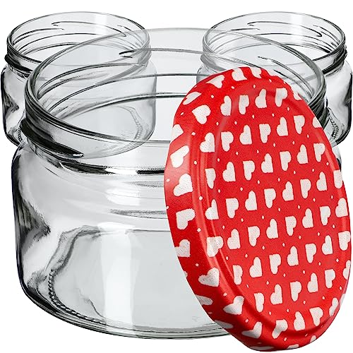 KADAX kleine Einmachgläser 250 ml, Marmeladengläser mit Deckel, Luftdichte Gläschen zum Verschenken, Minigläser für Honig und Gewürze (100 Stück, Herz) von KADAX