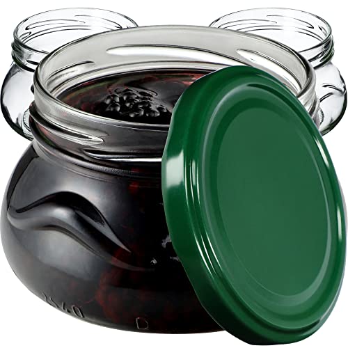 KADAX kleine Einmachgläser 300 ml, Miniaturgläser für Honig und Gewürze, Marmeladengläser mit Deckel, Luftdichte Gläschen zum Verschenken (Grün 10 Stück) von KADAX